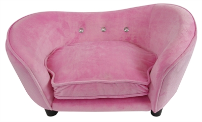 enchanted hondenmand sofa ultra pluche snuggle licht roze
