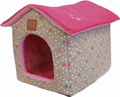 Gepland linnen strak Lief! hondenmand / kattenmand huis girls beige / roze • Hondenmand Pro